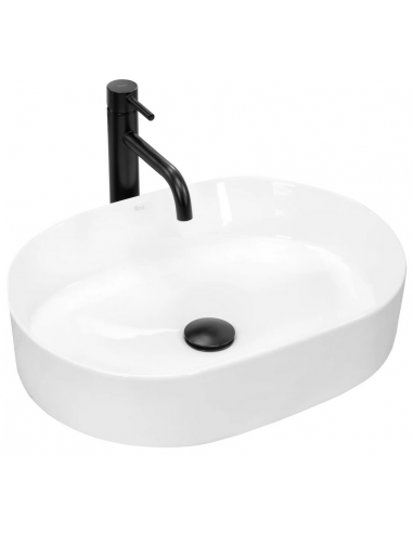 håndvask vask bordmonteret bordplade keramik badeværelse oval hvid