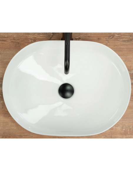 håndvask vask bordmonteret bordplade keramik badeværelse oval hvid