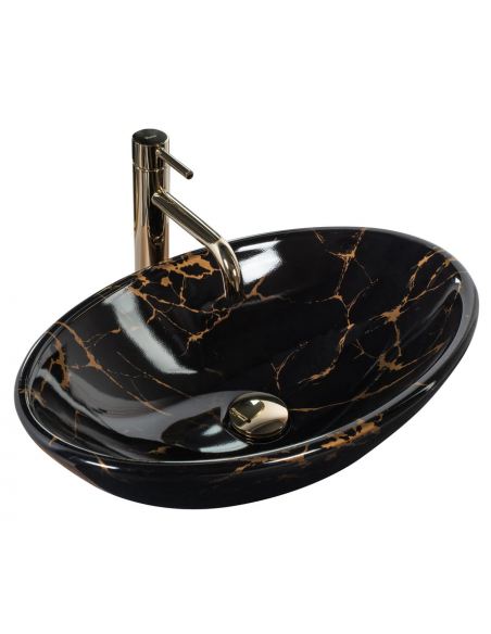oval håndvask vask bordmonteret bordplade keramik badeværelse marmor sten