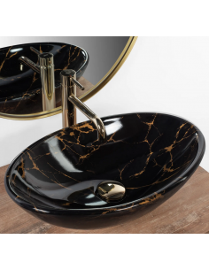 oval håndvask vask bordmonteret bordplade keramik badeværelse marmor sten 2