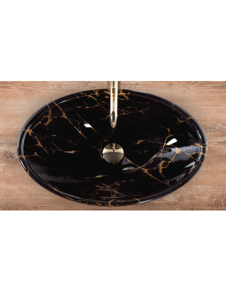 oval håndvask vask bordmonteret bordplade keramik badeværelse marmor sten