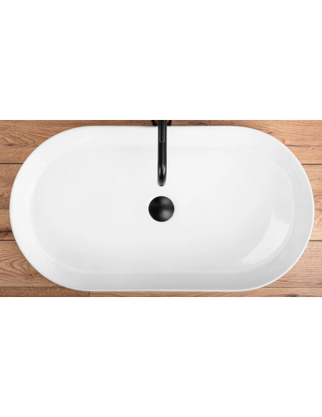 håndvask vask bordmonteret bordplade keramik badeværelse oval hvid
