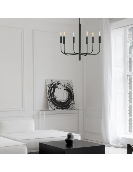 lysekrone sort spisebord stue moderne design