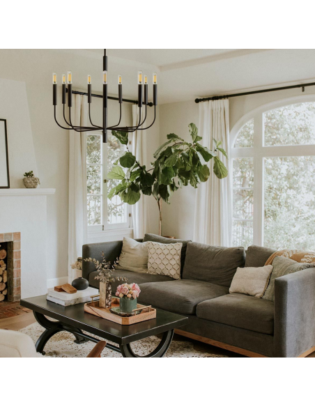 lysekrone sort spisebord stue moderne design