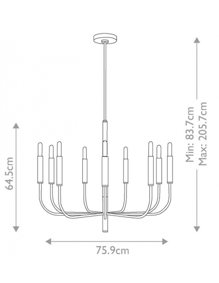 lysekrone sort spisebord stue moderne design