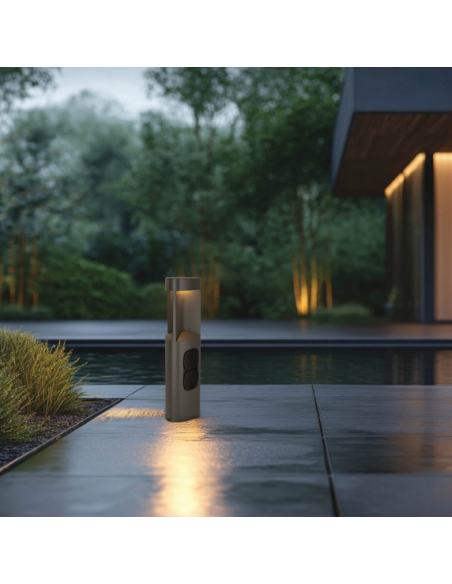 Bedlampe led udendørslamper moderne design stående grå lav havelamper