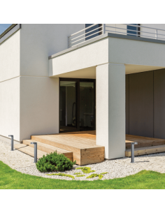 Bedlampe led udendørslamper moderne design stående grå lav havelamper 2