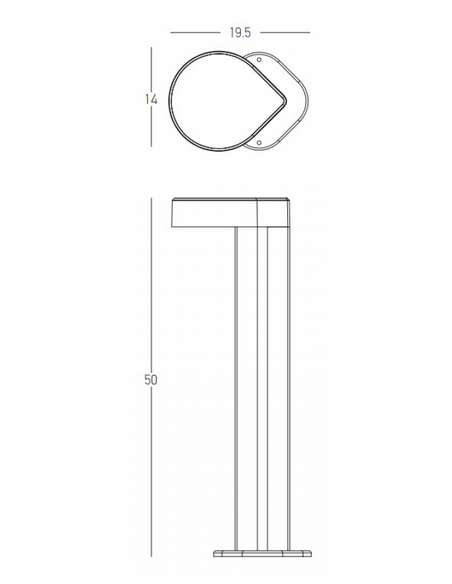 Bedlampe led udendørslamper moderne design stående grå lav havelamper