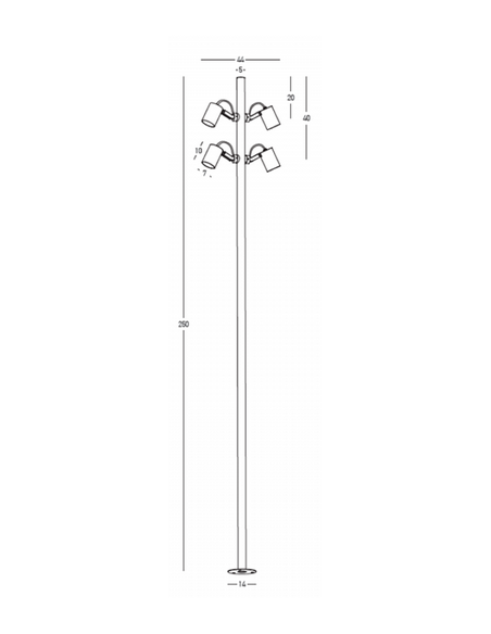 Bedlampe led udendørslamper moderne design stående sort lav havelamper