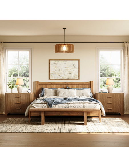 sengebord natbord træ brun garderobe soveværelse kommode