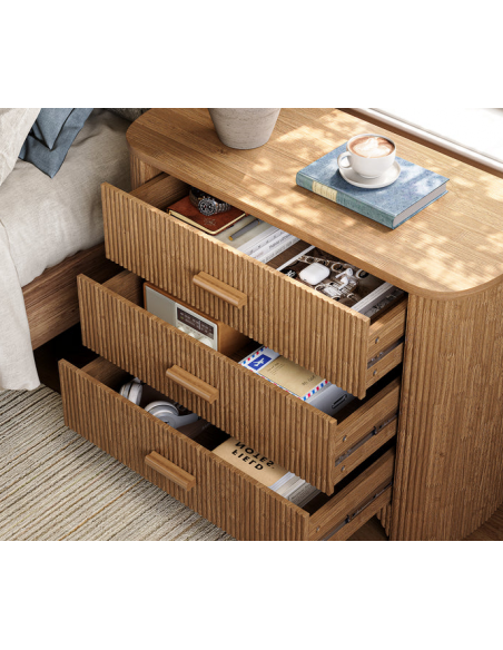 sengebord natbord træ brun garderobe soveværelse kommode