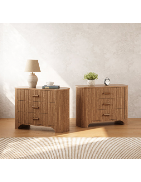 sengebord natbord træ brun garderobe soveværelse kommode