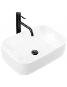 håndvask vask bordmonteret bordplade keramik badeværelse hvid