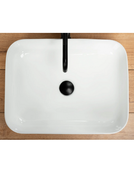 håndvask vask bordmonteret bordplade keramik badeværelse hvid