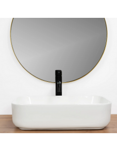 håndvask vask bordmonteret bordplade keramik badeværelse hvid 2