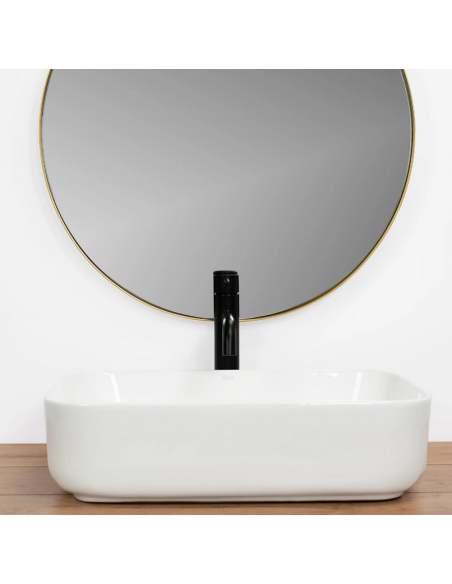 håndvask vask bordmonteret bordplade keramik badeværelse hvid