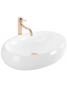 Bordmonteret oval håndvask i keramik 60 x 40,5 cm - Hvid