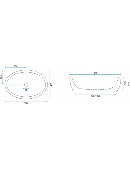 håndvask vask bordmonteret bordplade keramik badeværelse oval hvid