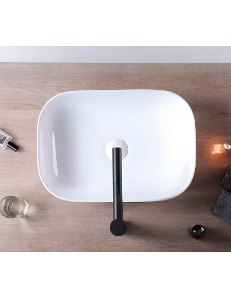 håndvask vask bordmonteret bordplade keramik badeværelse hvid