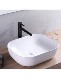 håndvask vask bordmonteret bordplade keramik badeværelse hvid 2