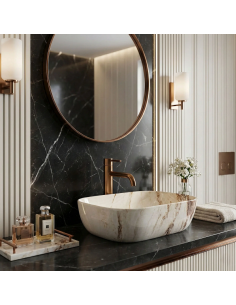 håndvask vask bordmonteret bordplade keramik badeværelse marmor