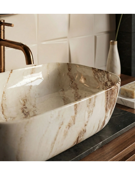håndvask vask bordmonteret bordplade keramik badeværelse marmor