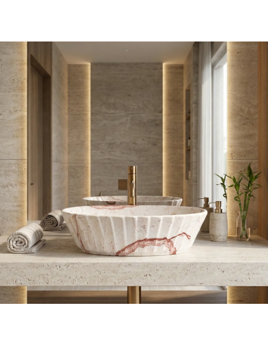 håndvask vask bordmonteret bordplade keramik badeværelse marmor beige