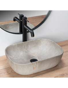 håndvask vask bordmonteret bordplade keramik badeværelse marmor 2