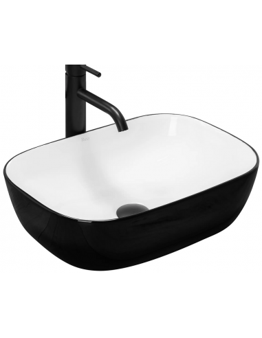 håndvask vask bordmonteret bordplade keramik badeværelse hvid sort