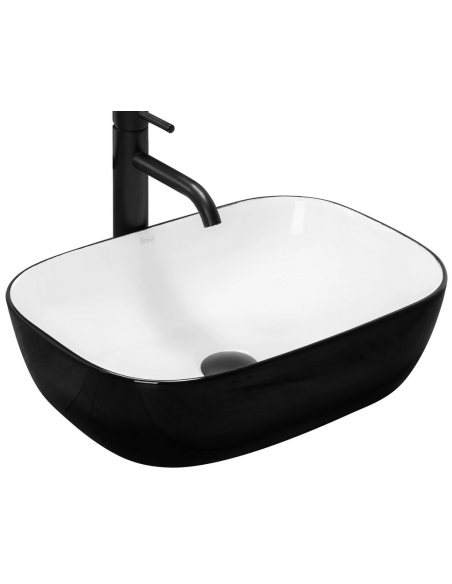 håndvask vask bordmonteret bordplade keramik badeværelse hvid sort