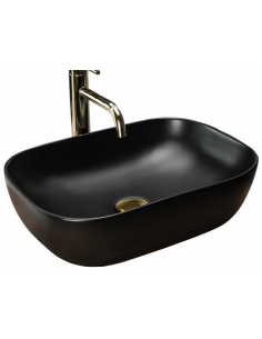 håndvask vask bordmonteret bordplade keramik badeværelse sort