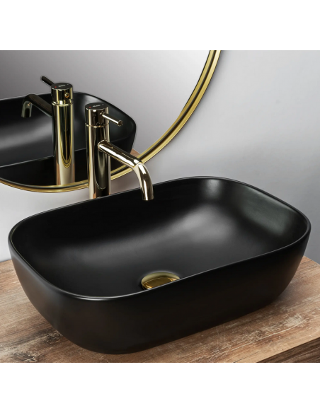 håndvask vask bordmonteret bordplade keramik badeværelse sort