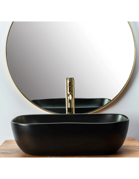 håndvask vask bordmonteret bordplade keramik badeværelse sort