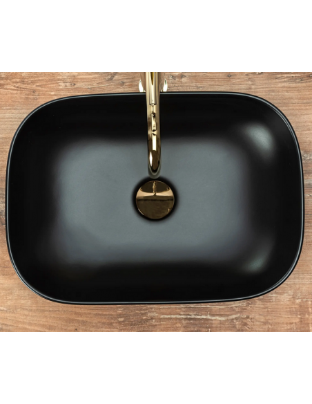 håndvask vask bordmonteret bordplade keramik badeværelse sort