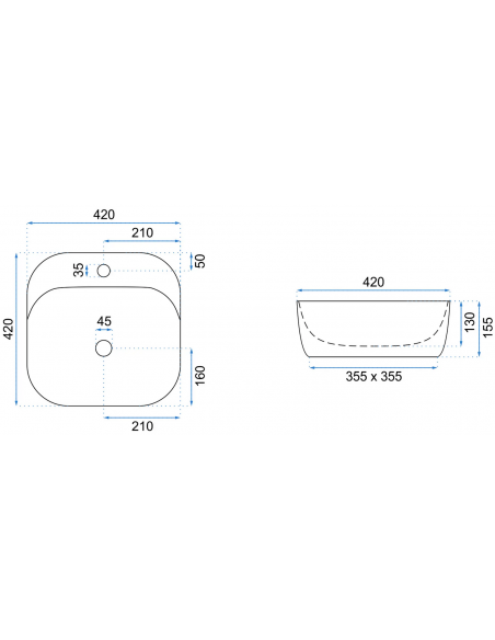 håndvask vask bordmonteret bordplade keramik badeværelse