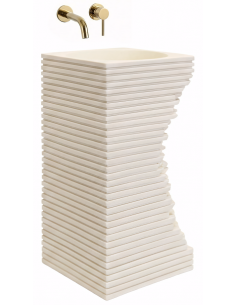 firkantet håndvask vask gulvmonteret gulv badeværelse sten 2