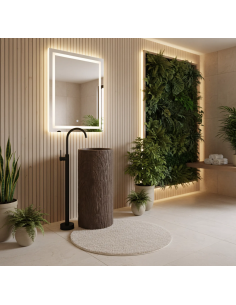 rund håndvask vask gulvmonteret gulv badeværelse sten