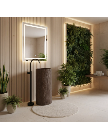 rund håndvask vask gulvmonteret gulv badeværelse sten