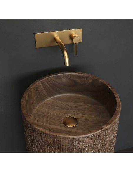 rund håndvask vask gulvmonteret gulv badeværelse sten