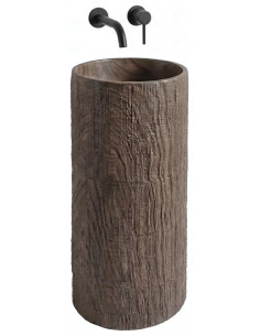 rund håndvask vask gulvmonteret gulv badeværelse sten 2