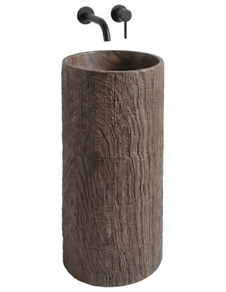 rund håndvask vask gulvmonteret gulv badeværelse sten