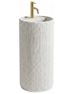 rund håndvask vask gulvmonteret gulv badeværelse sten 2