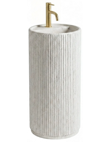 rund håndvask vask gulvmonteret gulv badeværelse sten