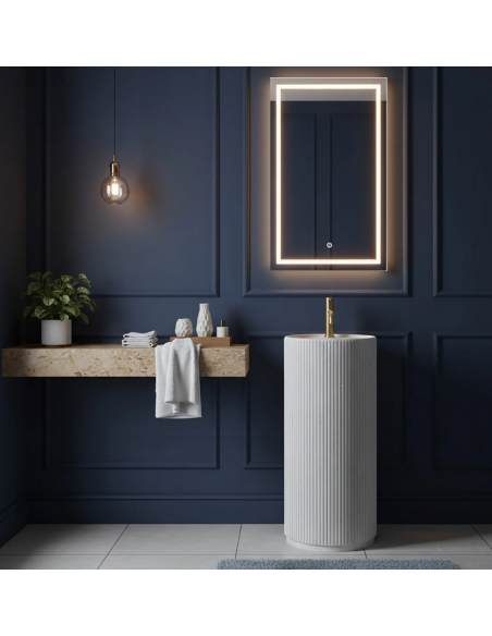 rund håndvask vask gulvmonteret gulv badeværelse sten