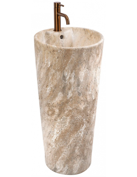 rund håndvask vask gulvmonteret gulv badeværelse keramik marmor