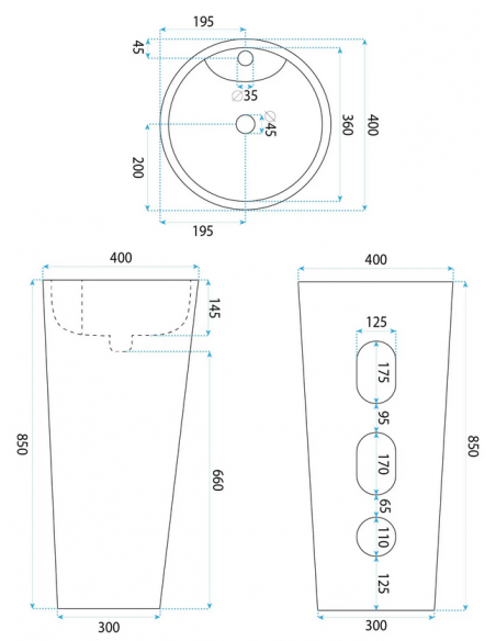 rund håndvask vask gulvmonteret gulv badeværelse keramik marmor