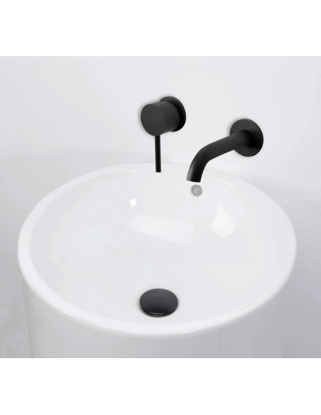 rund håndvask vask gulvmonteret gulv badeværelse keramik hvid porcelæn