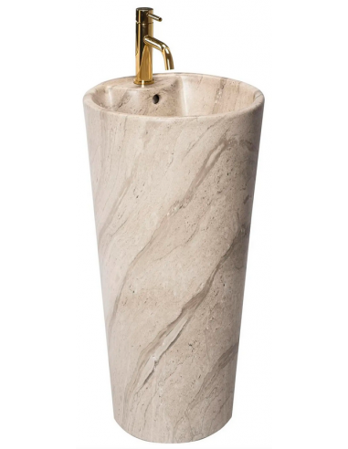 rund håndvask vask gulvmonteret gulv badeværelse keramik marmor