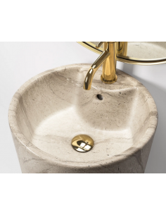 rund håndvask vask gulvmonteret gulv badeværelse keramik marmor 2