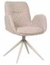 ALEX Spisebordsstol med drejfod i bouclé H86 cm - Beige/Meleret brun